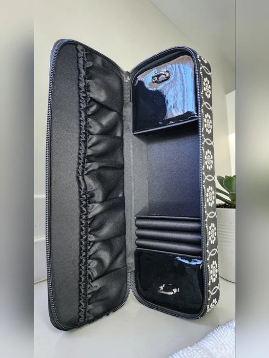 Mary Kay Floral Pattern Black & Pink Travel Organizer NWOT - Picture 2 of 7